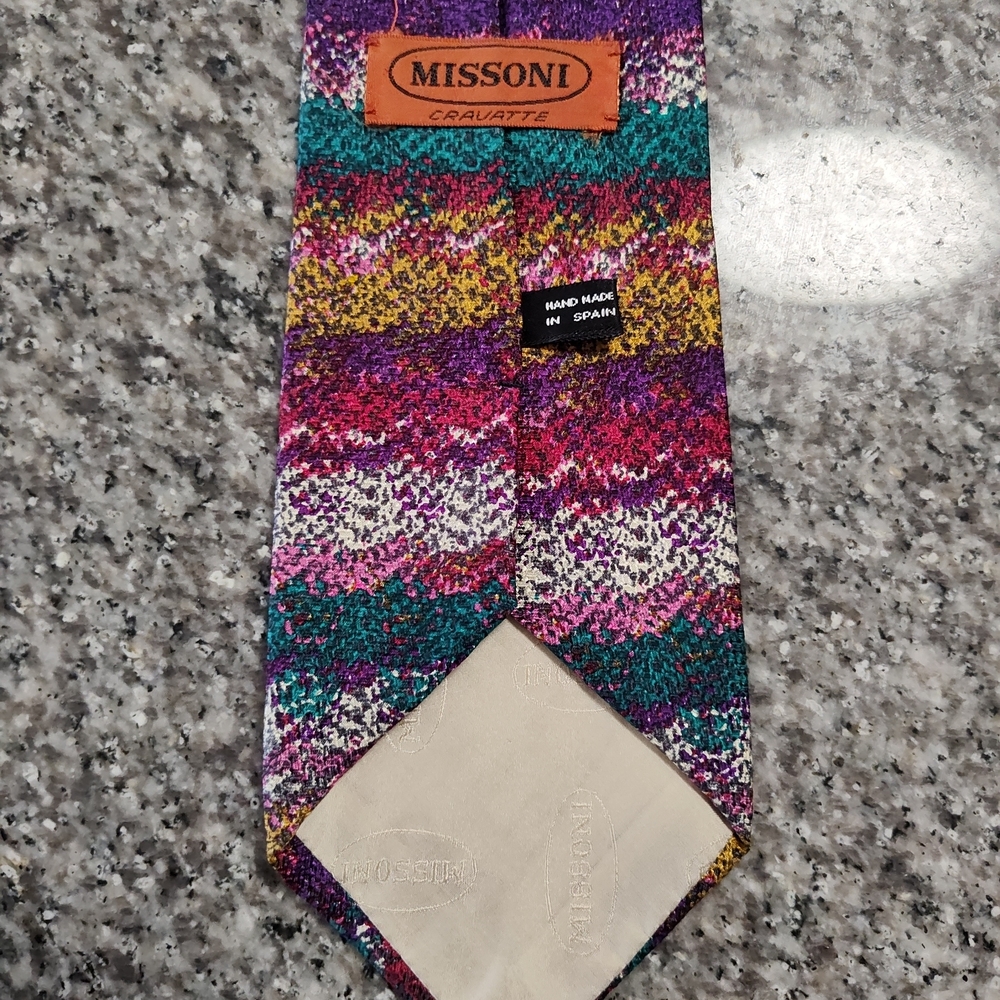Vintage Missoni Vibrant Patterned Men's Tie